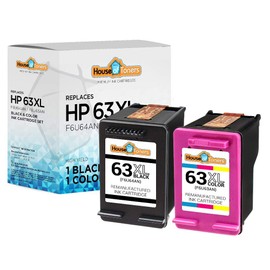 Houseoftoners Remanufactured 2-Pack Ink Cartridges Replacement for HP 63XL Black and Color Envy 4520 Deskjet 1112 2130 3630 3631 3632 Officejet 3830 4650 4655 5212 5255 5258 (1-Black & 1-Color)