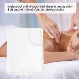 Spa Massage Bed Sheet, 2Pcs Reusable Waterproof Oil Resistant Soft Cotton Beauty Salon Table Cover Sheets With Bed Hole, 200 X 75cm / 78.7 X 29.5In(White)