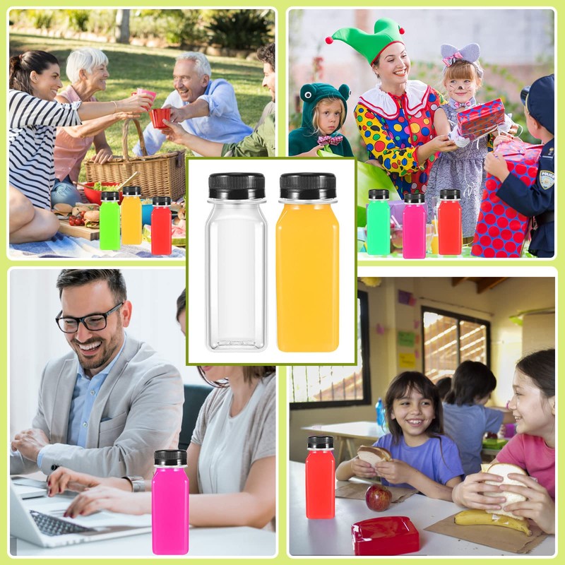 Yoosso 10 Pack 13.6oz/400ml Plastic Juice Bottles with Tamper Seal
