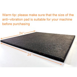 Goodhoily Anti-Vibration Pad 24" x 24",3/5" Heavy Duty Thick- Rubber Vibration Pad -Sound Absorbing Mat- for Dryers, Fitness Equipmen,Audio Equipment(Square) Black