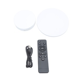 Electric Rotating Turntable 2 in 1 Smart Remote Control Jewelry Display Tray Live Streaming Ornaments Display Stand 5V White
