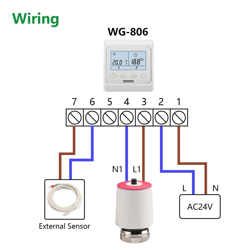Wengart 24 V Electrothermal Actuator WG2208, Normally Closed On/Off Status