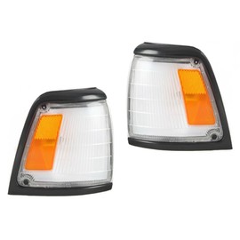 For Toyota Pickup 1992 1993 1994 1995 Corner Light Assembly Driver and Passenger Side | Pair | 2WD | w/Black Trim | Clear & Amber Lens | Replacement For TO2520125, TO2521127 | 8162035080, 8161035080