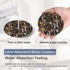 Mushroom Weeds Drink Coasters with Holder,Ceramic Coasters for Tables, Cork