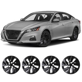 CAROXX 16'' Hubcaps 2019-2025 Ni- ssan Altima, Wheel Rim Cover R16 Hub Caps, Snap On Car Pickup Truck SUV, Wheel Covers Replacement, PP Material, 4 Pack, 16-Inch, Black Lacquer