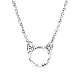 Cat Pendant Necklace for Women Cat Lovers Christmas Birthday Gifts for Girlfriend Friend Silver Animal Pet Theme Necklaces for Cat Mom Clavicle Chain Necklaces for Mom Daughter