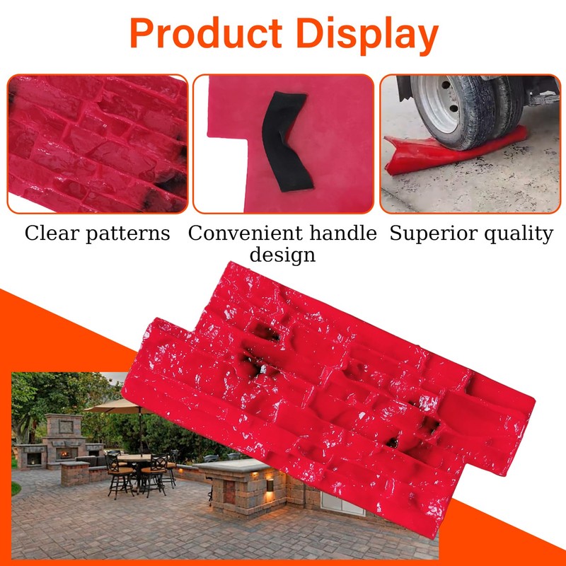 Concrete Cement Imprint Texture Seal with Handle Mold, Seamless Texture