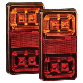 Narva 12V Model 35 LED Slimline Rear Stop/Tail Direction Indicator Rectangular Lamps with in-Built Retro Reflector