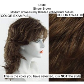 Fringe Top of Head Color R830 GINGER BROWN - Hairdo Extensions Clip In Hair Topper Tru2Life Heat Friendly Synthetic Volume Monofilament Base Hairpiece Bundle with Maxwigs Hairloss Booklet