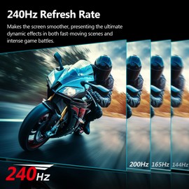 24.5" Gaming Monitor 240Hz, Z-Edge UG25F FHD 1920x1080 Computer Monitor, 1ms Frameless LED, Contrast Ratio 5000:1