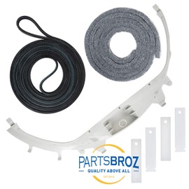 WE49X20697 Bearing Kit by PartsBroz - Compatible with GE Dryers - Includes WE3M26 Drum Support Bearing, WE12M29 Drum Belt, WE1M504 Bearing Slides, WE1M1067 Bearing Slides, WE09X20441 Duct Trap Felt