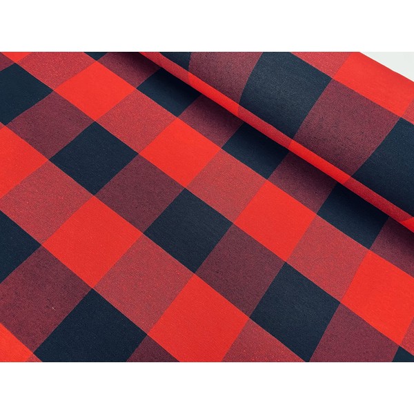 Dobby Buffalo Big Checks Tartan Fabric Curtain Upholstery Cotton Material