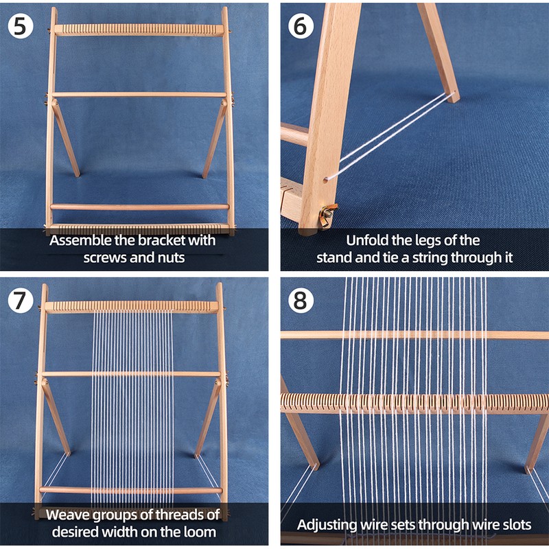 Wooden Weaving Loom Kit, S/M/L with Optional Yarn Bundle