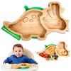 Bamboo Divided Suction Plate Baby - Strong Suction Toddler Plates