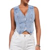 SHENHE Women's Denim Vest Button Down Sleeveless Jean Vest Top