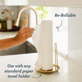 Esembly Paperless Towel Roll - Reusable Kitchen Towels 12-Pack Washable Cotton with Laundry Bag & Hook - Zero-Waste, Absorbent, Washable - Eco Earth