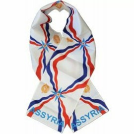 RFCO Assyrian Assyria Country Lightweight Flag Printed Knitted Style Scarf 8"x60"