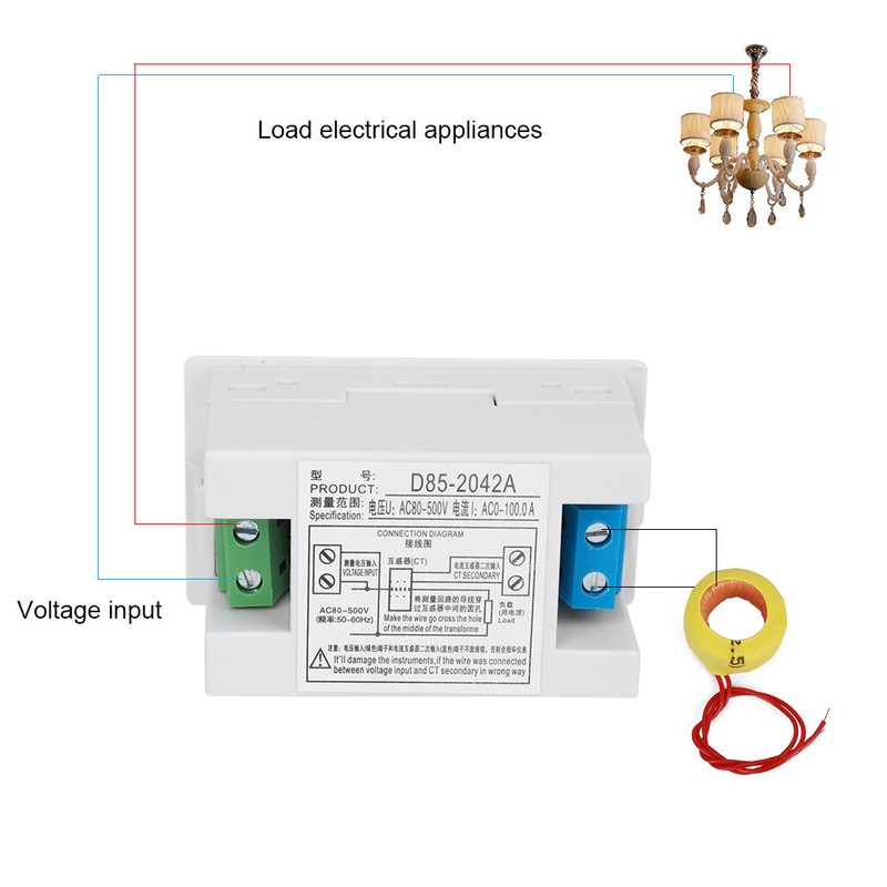 Digital Display Voltmeter Accurate White Black Measuring Current Machine EquipmentDouble