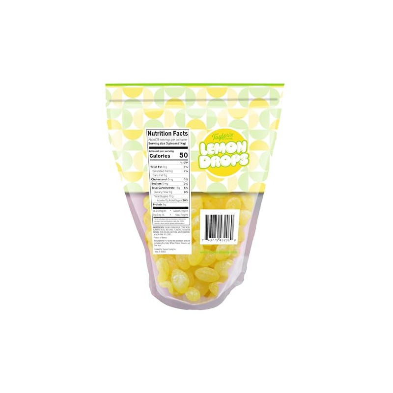 Lemon Drops, Naturally Flavored Hard Candy, 4/10.5 oz Re-Sealable Bags