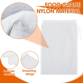 WLLHYF 4 Pack Nylon Nut Milk Bag 14 × 10 Inches Fine Mesh Cheese Cloth Multiple Usage Reusable Food Strainer Professional Cold Brew Filter for Straining Juice Coffee Yogurt Tea (Nylon, 14×10 In)