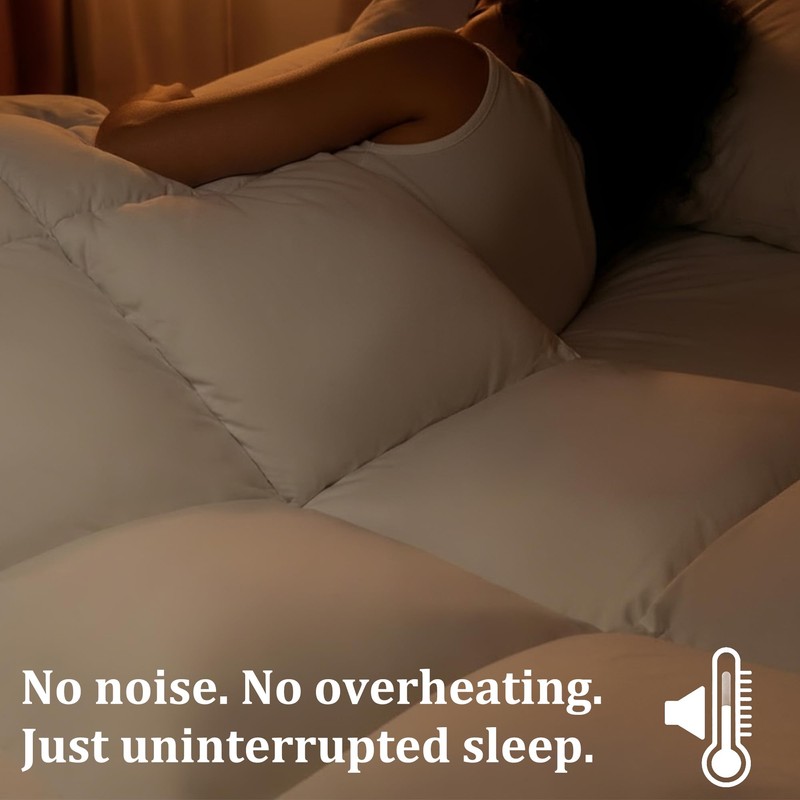 Premium Goose Down Fiber Comforter Queen Size, Ultra Fluffy Hotel