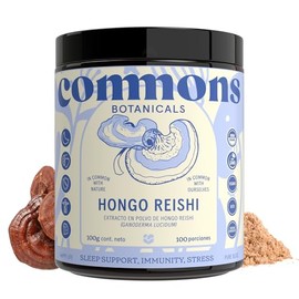 Commons Hongos Adaptógenos - Hongo Reishi - Extracto Puro en Polvo 100 gr - Suplemento de Alta Calidad - Apoyo del Sueño - Energizante y Antioxidante - 100% Orgánico