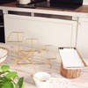 LIUYWYHCF 3-Tier Serving Rack with Ceramic Serving Tray, Foldable Gold