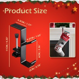 6PCS Garland and Stocking Mantel Holders 2 in 1 Garland and Stocking Hanger Garland Hanger Mantel Hanger for Garland No Drill Garland Fireplace Stocking Hanger Christmas Stocking Holder Hangers