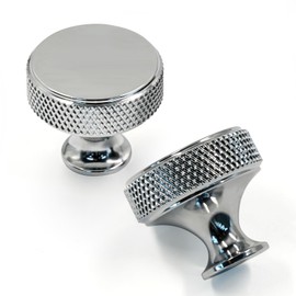 Amerdeco 10 Pack Polished Chrome Knurled Cabinet Knobs Kitchen Cabinet Handles for Drawer Dresser, Cupboard and Wardrobe