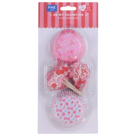 PME Valentines Cupcake Cases & Topper Set of 24 - Be My Valentine
