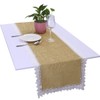 mookaitedecor Satin Lace Table Runner Khaki for Wedding Birthday Party