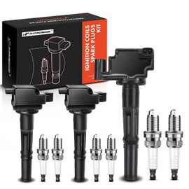 A-Premium 3x (Black) Ignition Coil Pack and 6x Iridium Spark Plugs Compatible with Toyota Tacoma 1995-2004, Tundra 2000-2004, 4Runner 1996-2002, V6 3.4L
