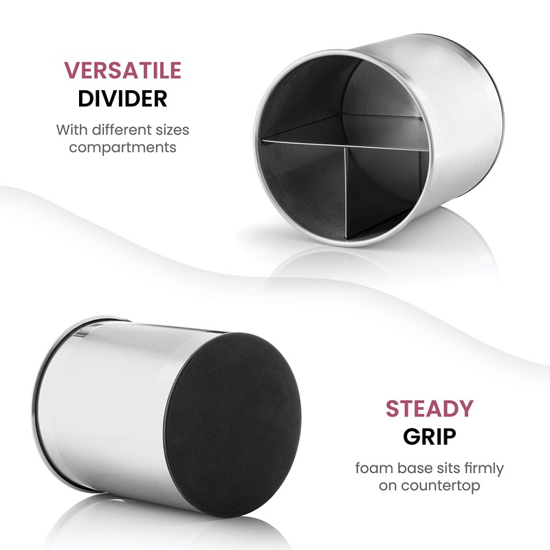 FineDine Rotating Kitchen Utensil Holder for Kitchen Counter - With