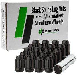 DPAccessories Lug Nuts Compatible with 2018-2020 Buick Regal TourX | Black Spline Style | Aftermarket Aluminum Wheels Only | Set of 20 Wheel Nuts & 1 Tool | DBURTX06A-BK/1