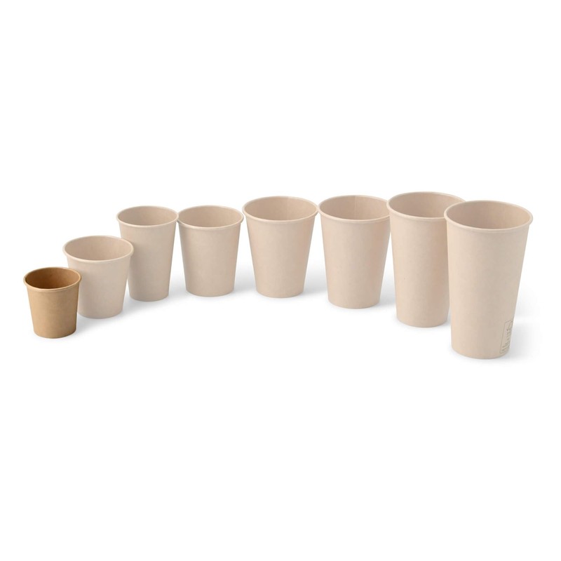 BIOZOYG Pack of 100 Coffee Cups Paper Cups 100 ml