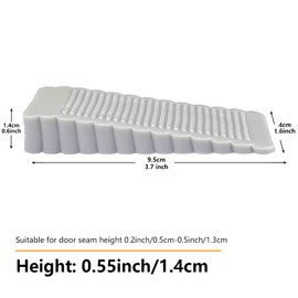 Oksdown Pack of 8 Black Rubber Door Stops, Height Adjustable, Scratch-Resistant, Non-Slip Door Wedge for Balcony Door, Study, Children's Room, Bathroom