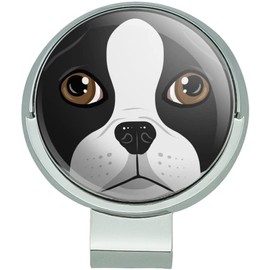 GRAPHICS & MORE Boston Terrier Look Into My Eyes Face Pet Dog Golf Hat Clip with Magnetic Ball Marker