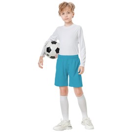 QBK - Pantalones cortos deportivos para niños y niñas, para deportes de baloncesto y fútbol, Photon Blue, 8 Años