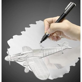 Metallic Bright Silver Marker,1pcs 1-3mm Liquid Silver Chrome Marker, Oil-based Paint Marker Pen for Any Surfac