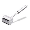Relaxdays, Silber Profi Fleischklopfer, doppelseitig, Fleischhammer für Schnitzel, Steak, 28cm
