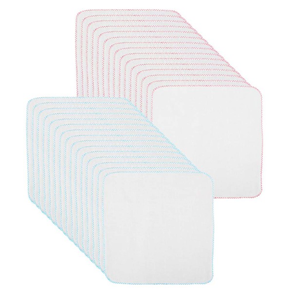 30 Pieces Cotton Facial Cleansing Muslin Cloths, Soft Makeup Remover Wipes for Face Washing and Makeup Removing, 11.8”x11.8”, 2 Colors