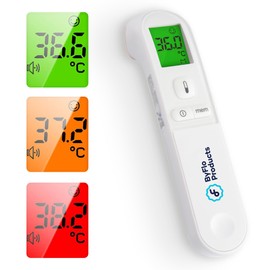 ByFloProducts, Thermometer Adult and Baby, Forehead Digital Thermometer, Infrared Touchless Temperature Thermometer Gun, Temperature Memory and Fever Alarm, Easy to Use 1 Second Reading Temperature