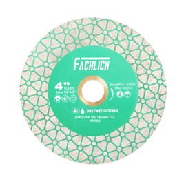 FACHLICH Diamond Tile Saw Blade 4" 105mm Cut off Wheel for Cutting and Grinding Porcelain Ceramic Tile Marble Artificial Stone