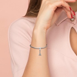 TCZNAF Family Friendship Love Charm Pendant Bead Pendant for European Bracelets Jewellery Gift 925 Sterling Silver Charm for Women, Silver