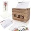 feasteery Recipe Box,100 Recipe Cards with Dividers,100 Card Protectors,Rustic Wood