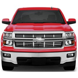 Brighter Design Grille Insert fits Chevy Silverado Z71 2014-2015 [2p Chrome ABS] Premium FX