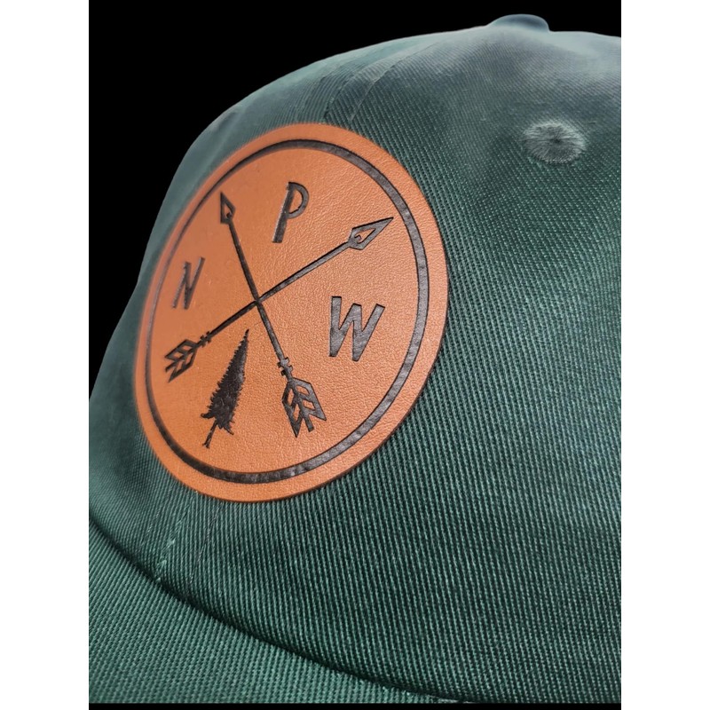 PNW Arrows Hat with Pacific Northwest Leather Patch (Green)