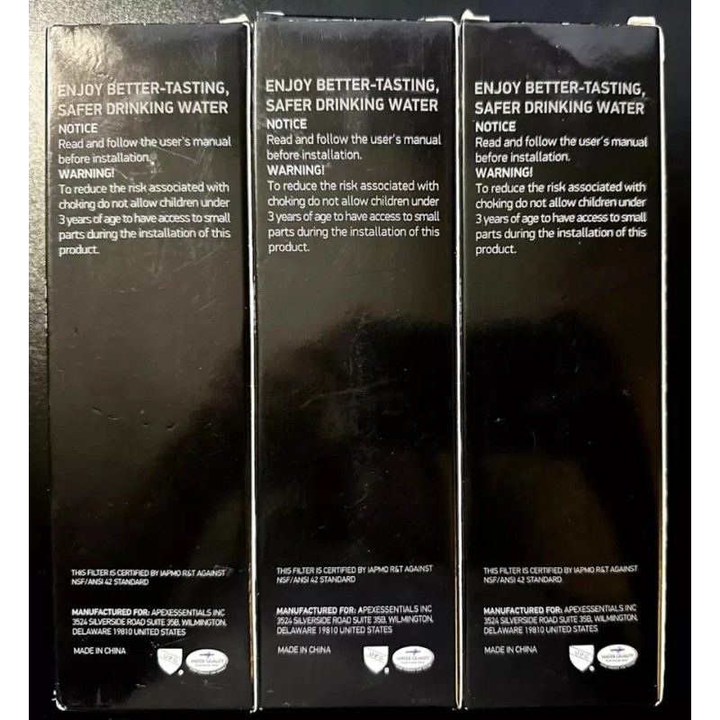 Apex Essentials RWF-024W Refrigerator Water Filter 3-Pack New Sealed