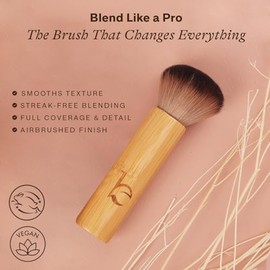 Brocha Kabuki para la Cara - Ultra Suave Brocha Bronceadora para Rubor, Polvos Sueltos, Polvos y Base Líquida & Autobronceador, Herramienta de Mezcla 