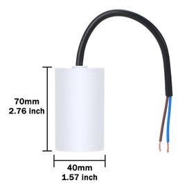 VEXUNGA Capacitor 12.5uF 450V Starting Capacitor 12.5µF AC Motor Capacitor CBB60 SH 12.5 MFD 450VAC Capacitors 40x70MM 50/60Hz with Cable